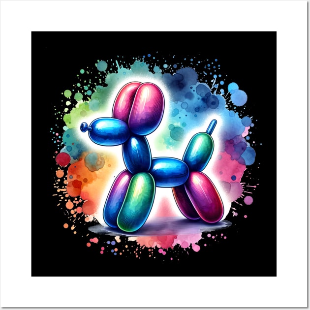 Balloon dog - colorful splash Wall Art by Ingridpd